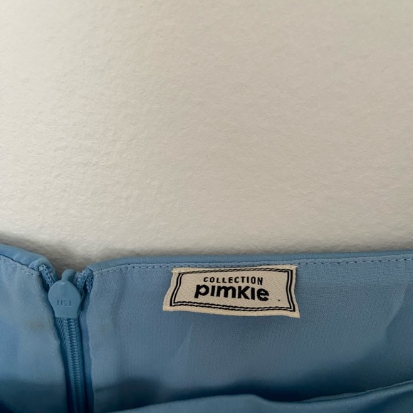 robe satinée bleue - Picture 2 of 4